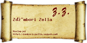 Zámbori Zella névjegykártya